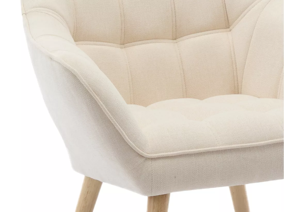 Fauteuil en tissu beige CASERTA