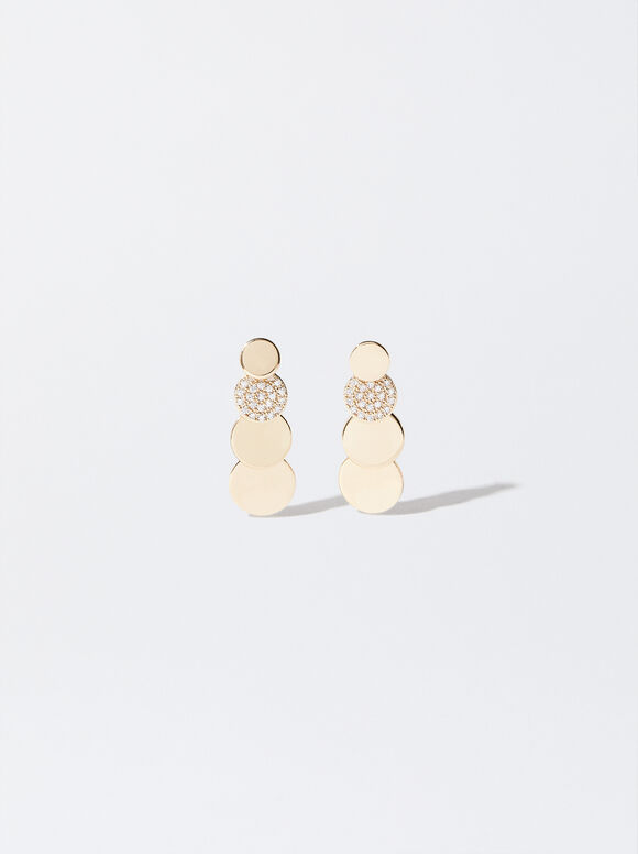 Brincos de ouro com zircônia cúbica - Ouro