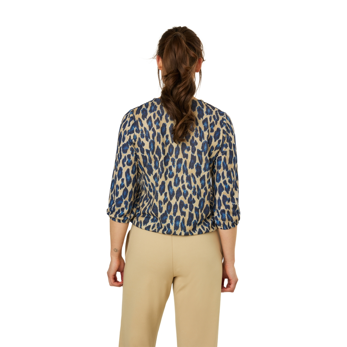 Dames Blouse 25002 blouse panterprint jersey lurex