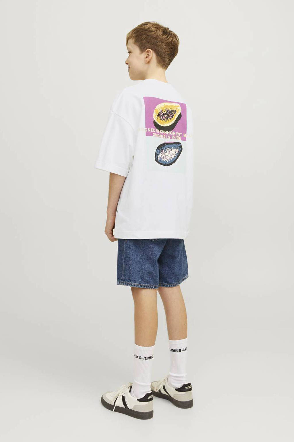 JACK & JONES T-shirt JORTAMPA met backprint wit