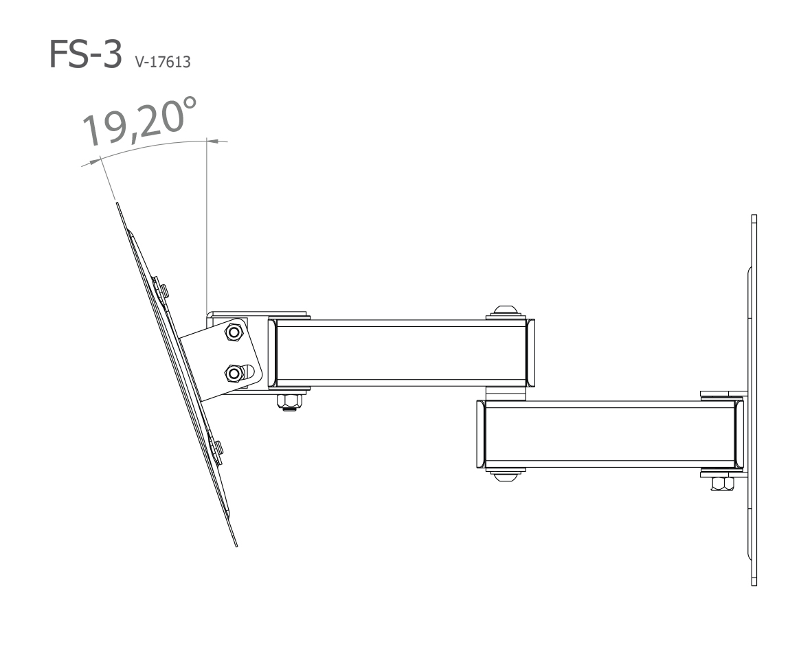 TV-Wandhalterung FS 3 - silber - Aluminium
