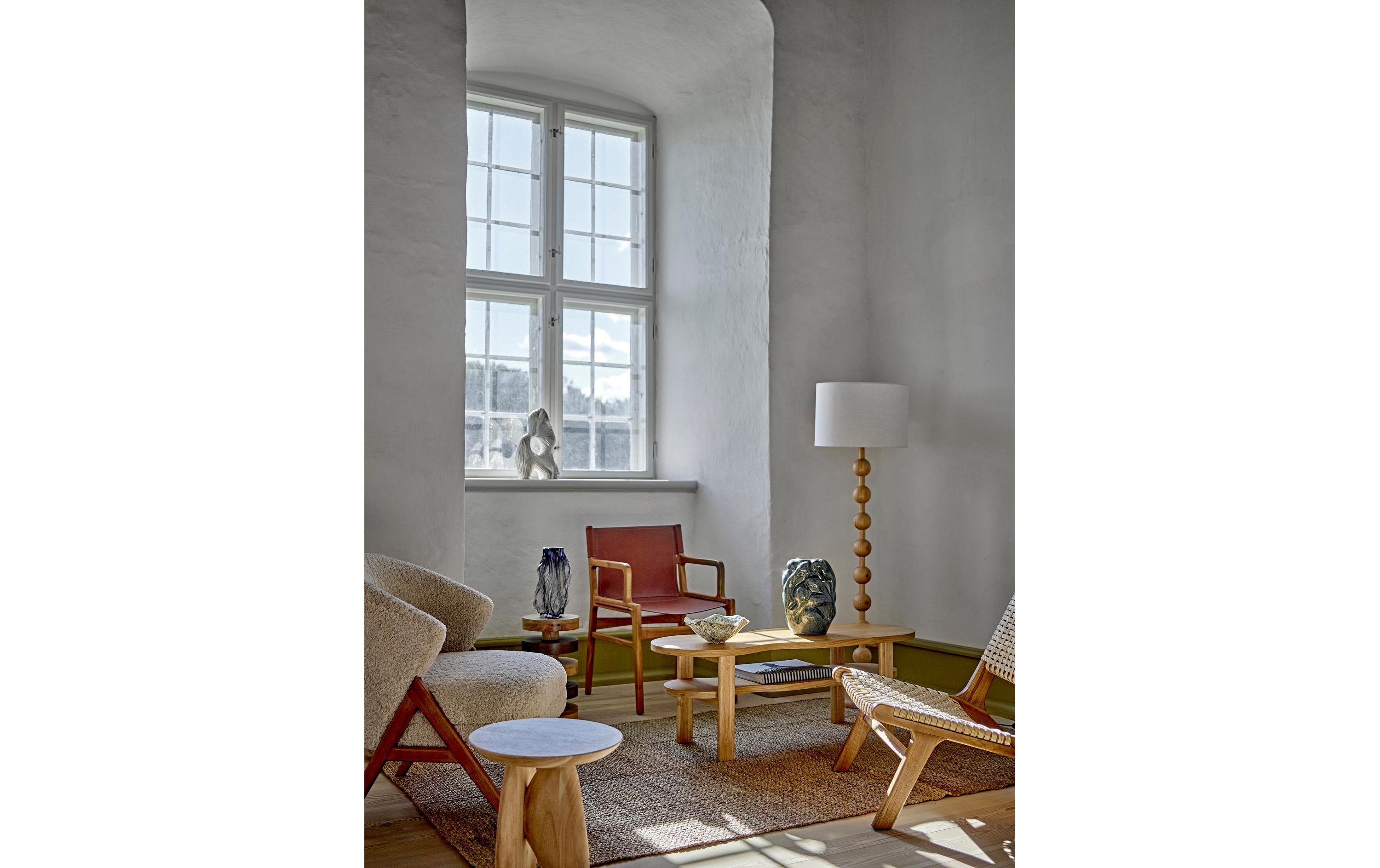 Sessel Camino Holz/Textil, Beige<br>Loungesessel