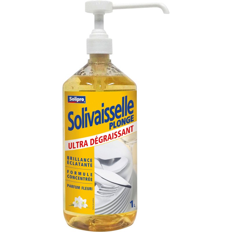 Liquide vaisselle mains Solivaisselle plonge ultra dégraissant – Flacon de 1 L