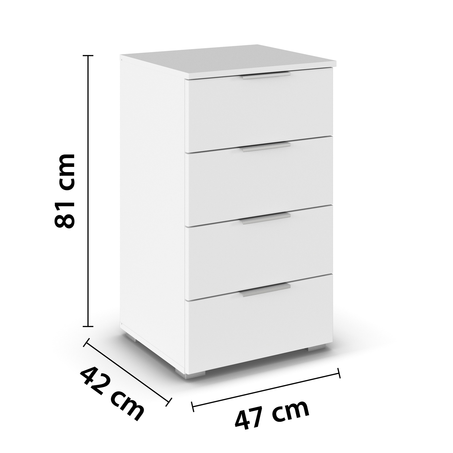 Nachtschrank - alpinweiß - 82 cm
