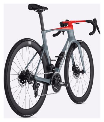 Vélo de Route BMC Teammachine R 01 Three Sram Force eTape AXS 12V 700mm Gris Iron / Rouge Neon 2024