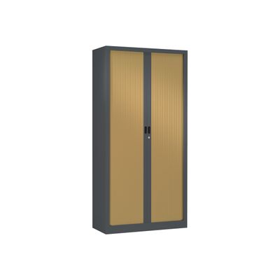 Armoire haute monobloc Class 900 - 180 x 90 x 43 cm - anthracite/imitation hêtre