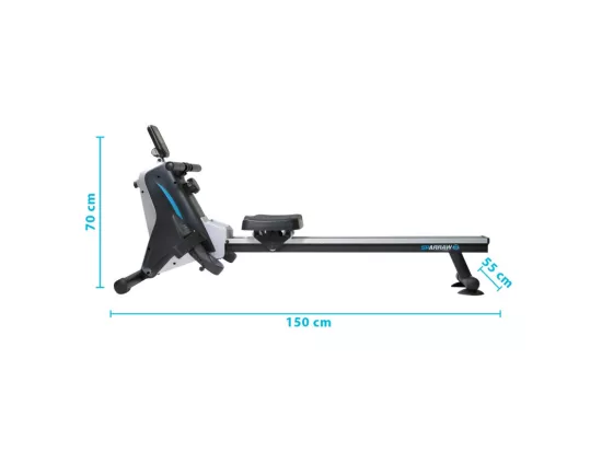 Rameur d'appartement SUPER ROWER Résistance magnétique réglable 8 niveaux, Roue d'inertie 1.5 kg