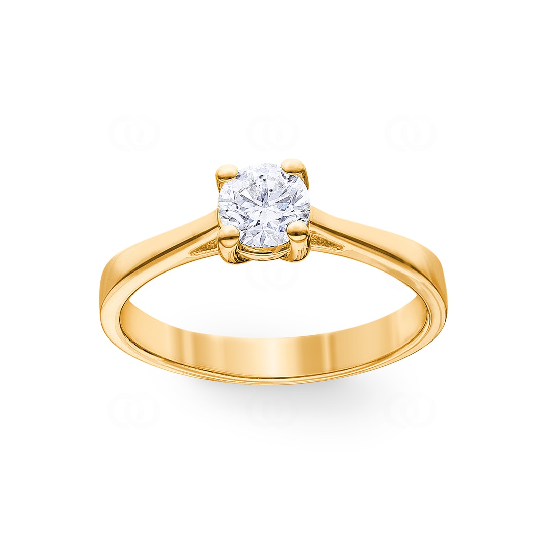 0.50 Karat GIA-Diamant Verlobungsring 750/18 K Gelbgold in 4-Griff