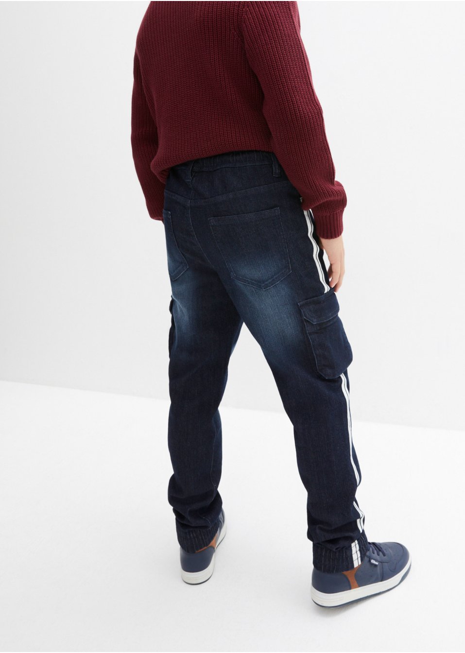 Jean taille extensible thermo garçon avec galon, Tapered Fit