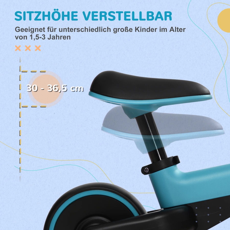 AIYAPLAY Kinderlaufrad mit Metallrahmen blau