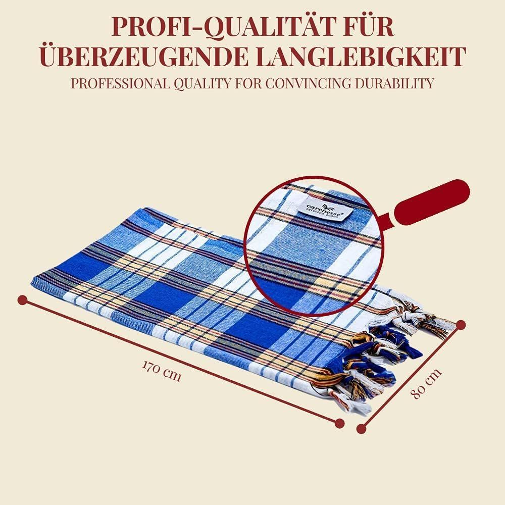 Carenesse Hamamtuch Classic  Doppelpack Karo blau, 80 x 170 cm