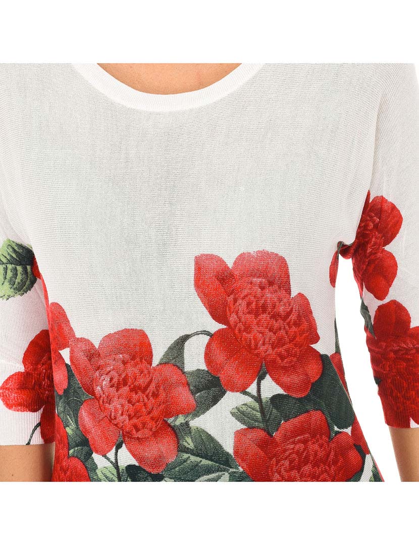 3/4 Sleeve Ladies Sweater Multicolor