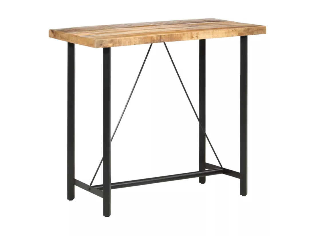 Table de bar 120x58x107 cm Bois de manguier brut