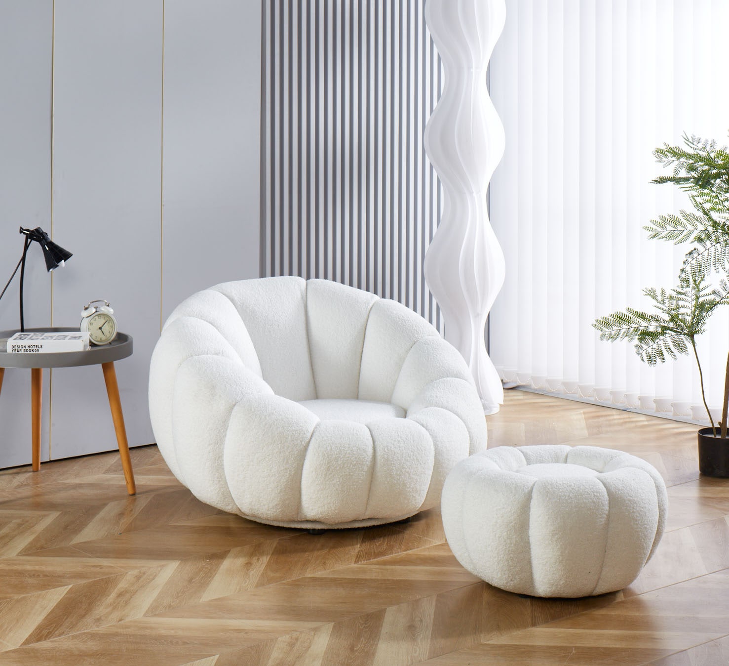 SalesFever Sessel »Bonn - Der elegante Sessel inkl. Hocker« Set, 2 Stk. tlg. Komfort-Set mit Drehhocker - 360° Freiheit erleben