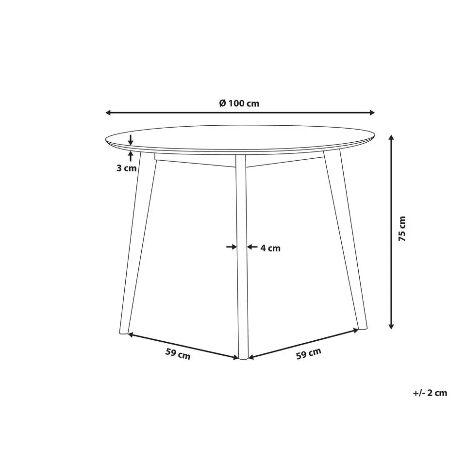 ROXBY - Eettafel - Wit - 100 x 100 cm - MDF