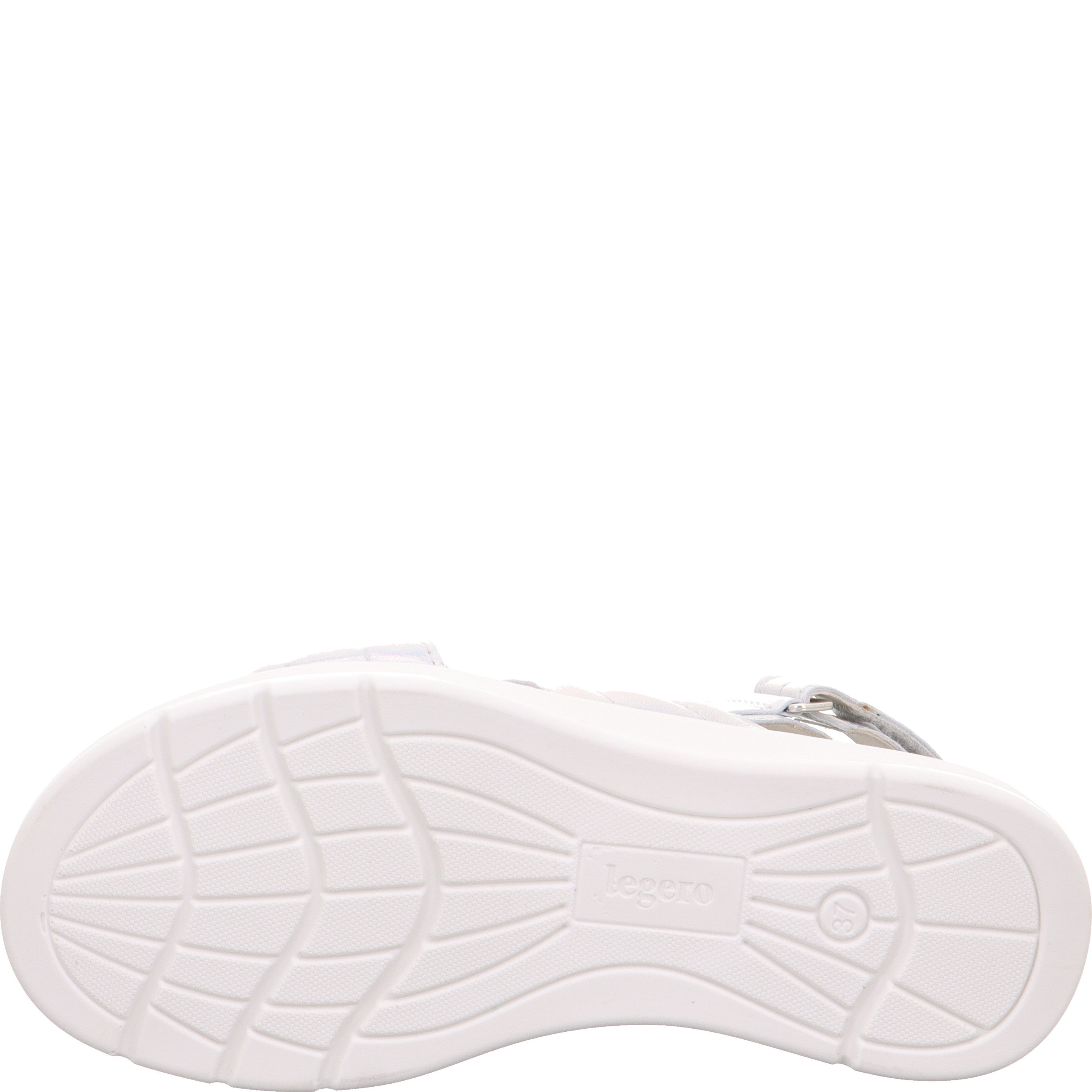 legero SUNWALKER Damen  Plateau-Sandale mit Schnalle - Farbe: Metallic Silver - Größe: 41