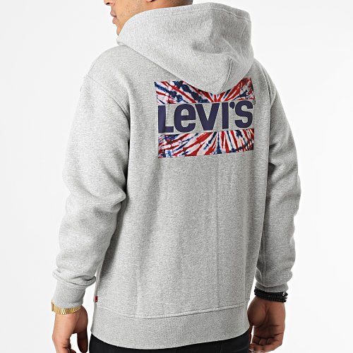 Sweat Zippé Capuche 38717 Gris Chiné
