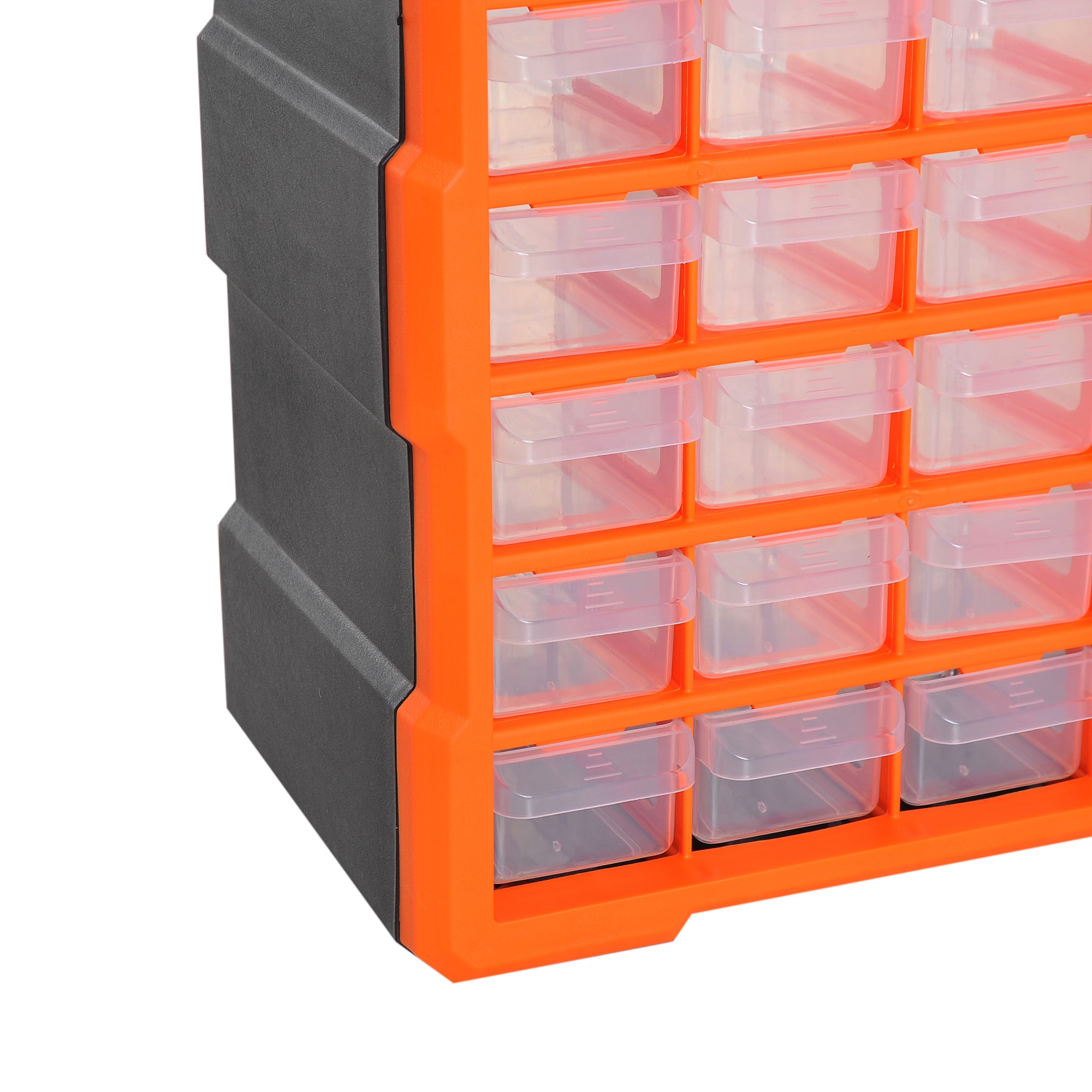 DURHAND Kleinteilemagazin mit 60 Fächer orange 38 x 16 x 47,5 cm (LxBxH)