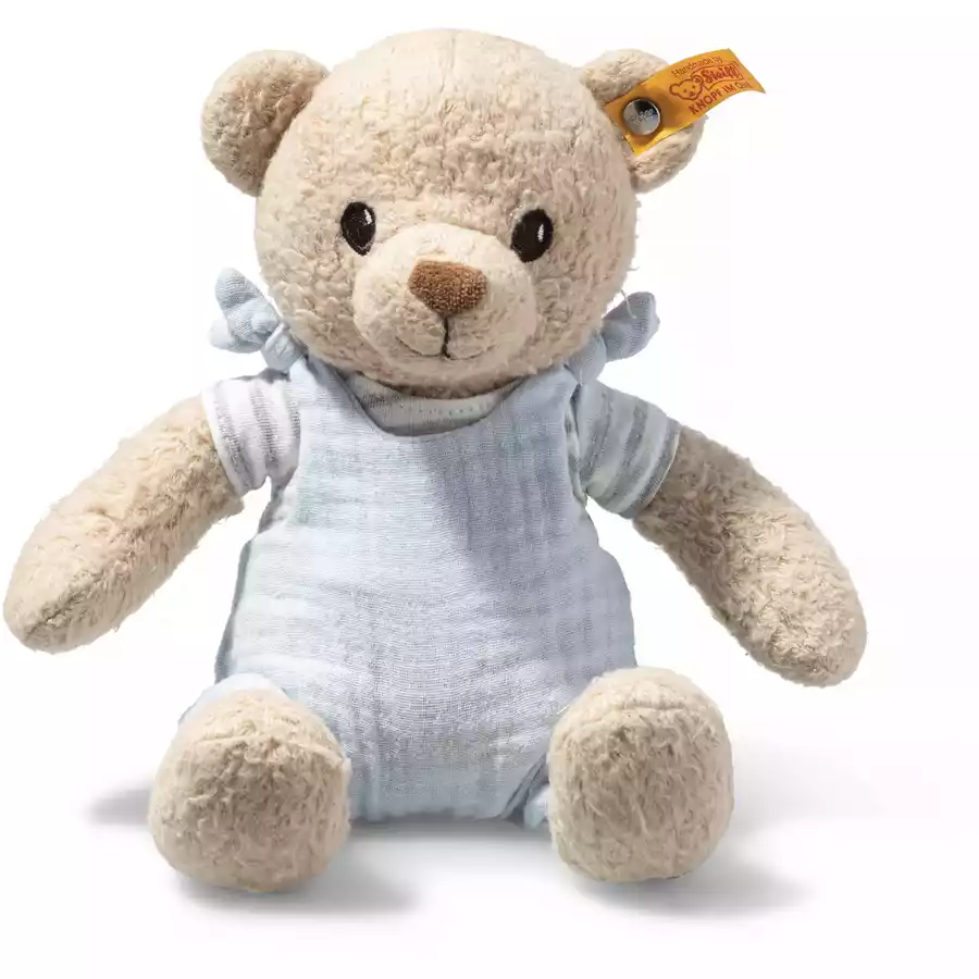 Steiff Teddybär Niko beigeblau GOTS, 26 cm