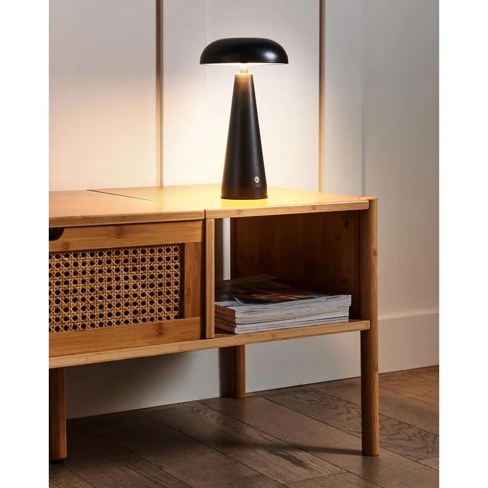 BOCONO - Draadloze LED tafellamp - Zwart - IJzer