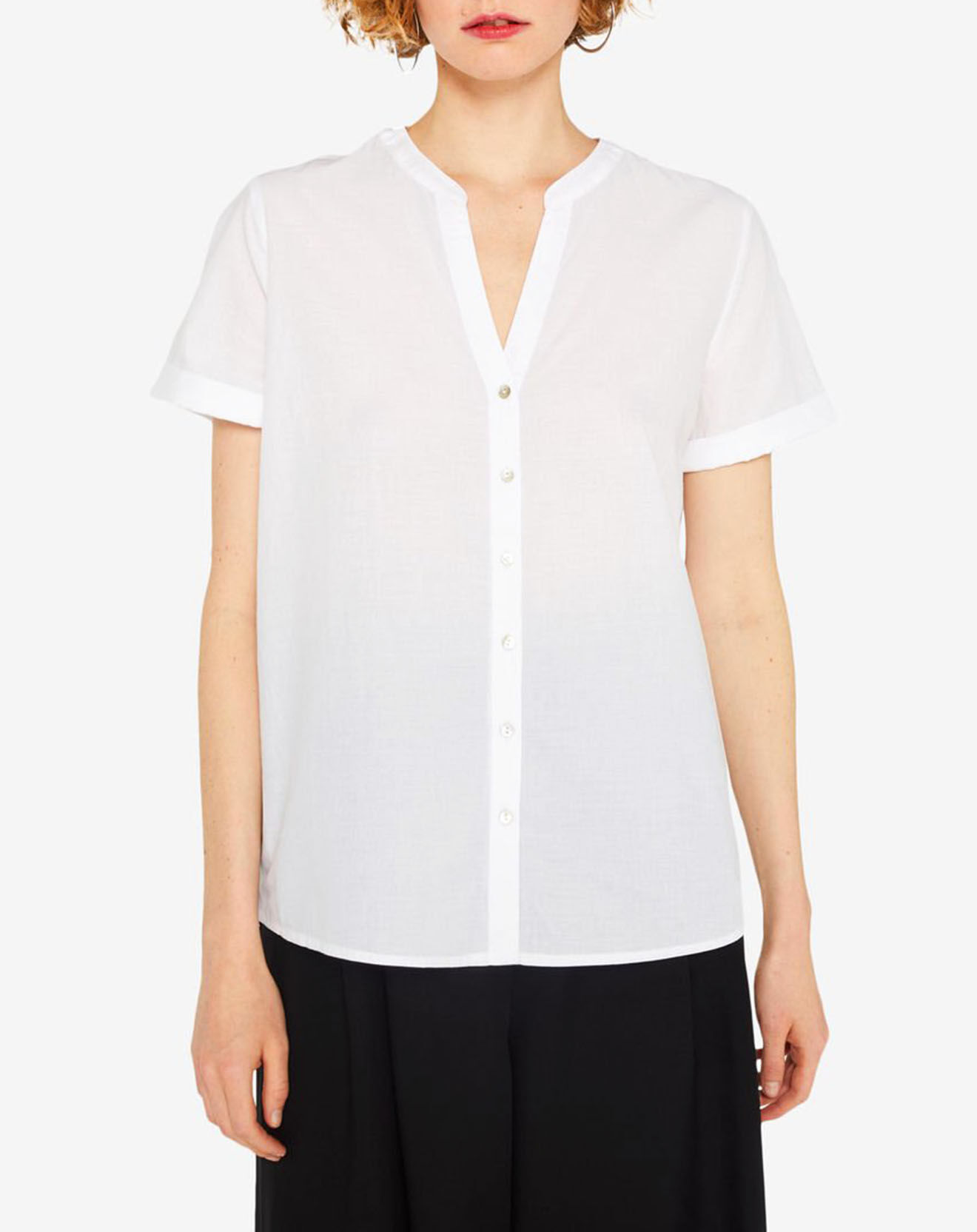 Esprit Chemise Boutons brodé dos blanc