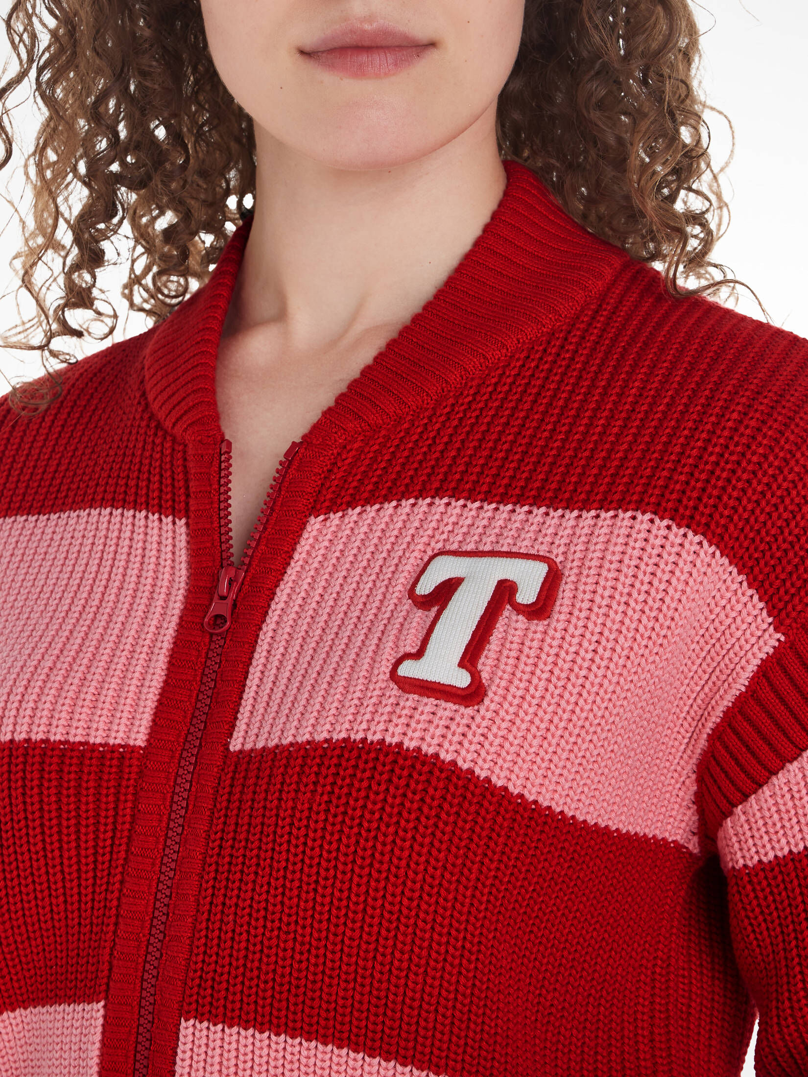 Tommy Jeans| Damen Strickjacke TJW LETTERMAN STRIPE CARDIGAN