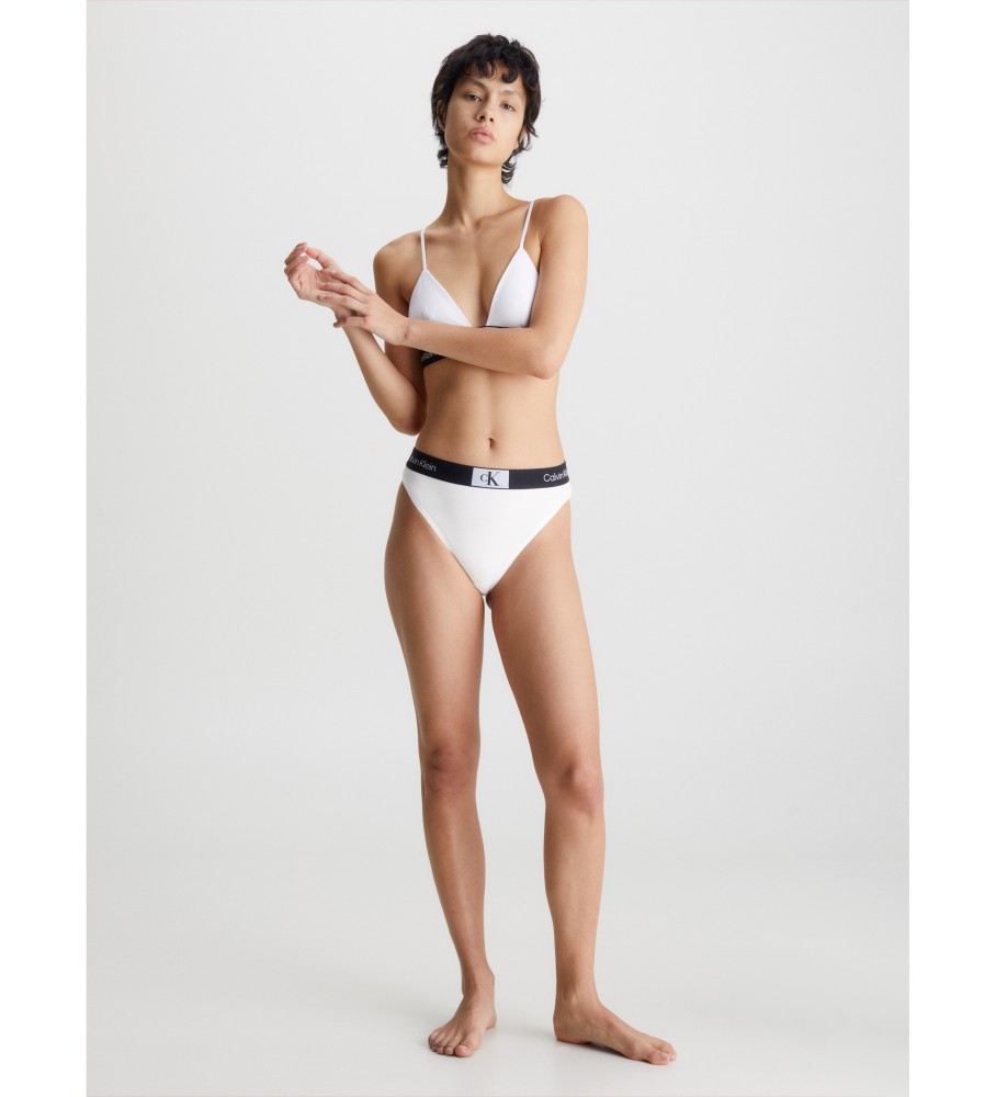 Calcinha brasileira de cintura alta Calvin Klein CK96 branca