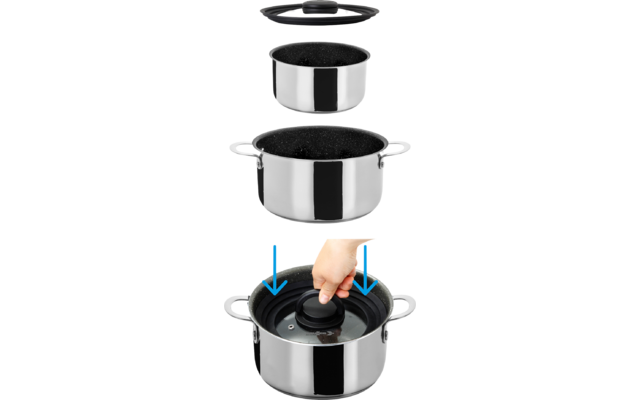 Brunner Academy NG 5 + 1 Kochset 5-teilig mit 2 Töpfen und 1 Pfanne