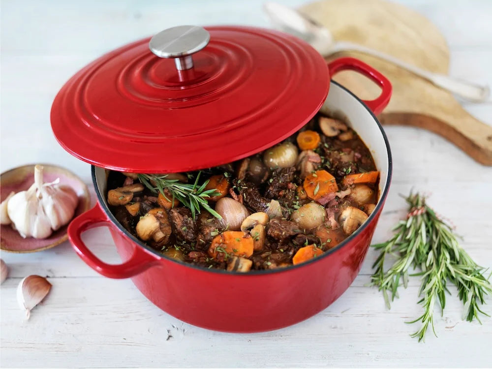 BK Bourgogne Braadpan Gietijzer - Chili Red