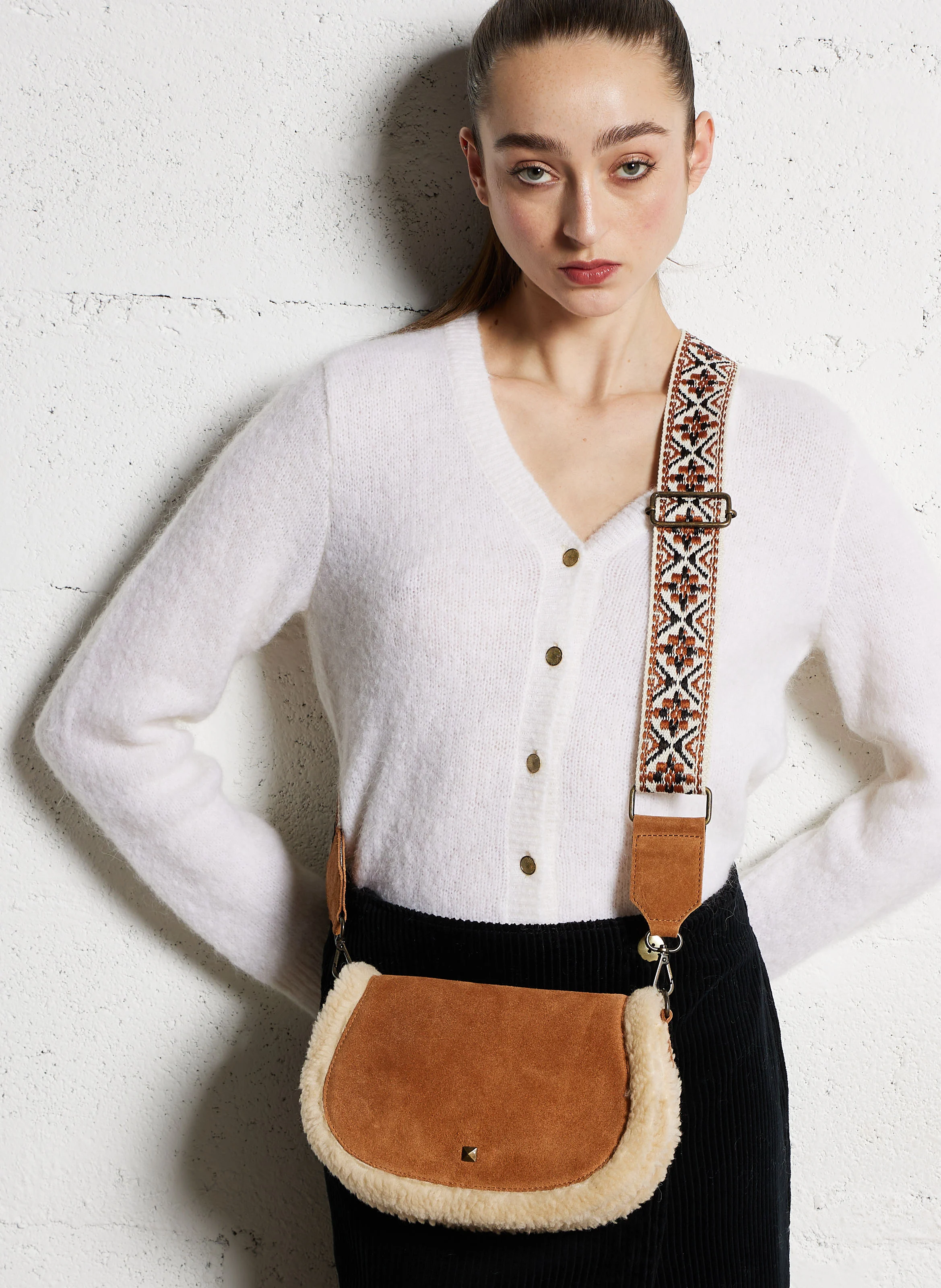 RISIA - Sac bandoulière en cuir | Marron