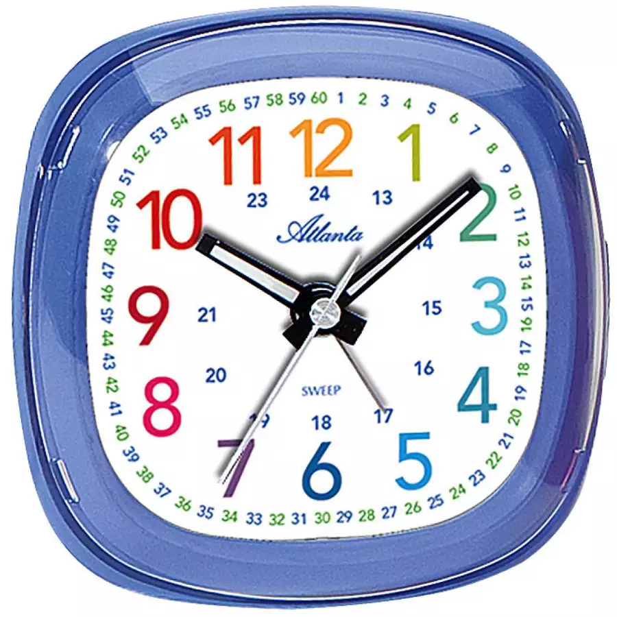 Atlanta Geräuscharmer Kinderwecker Blau white