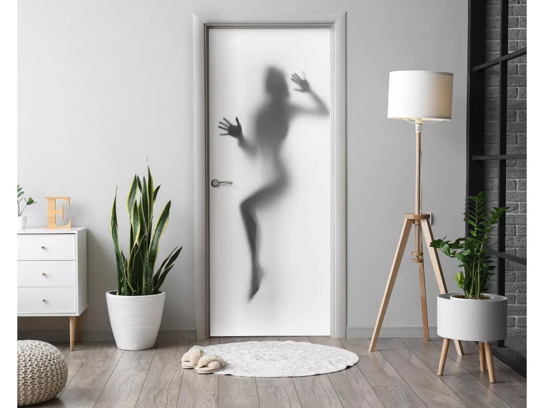 Stickers de porte autocollants - Ombre derrière la vitre 85x205 cm