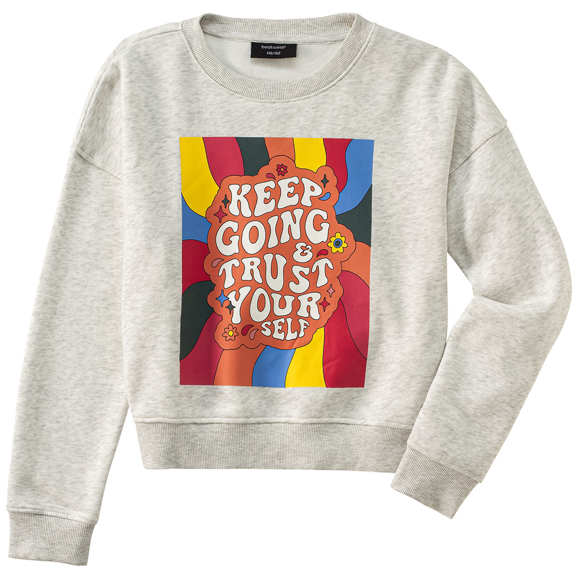 Beatwear Mädchen Sweatshirt mit buntem Print weiss