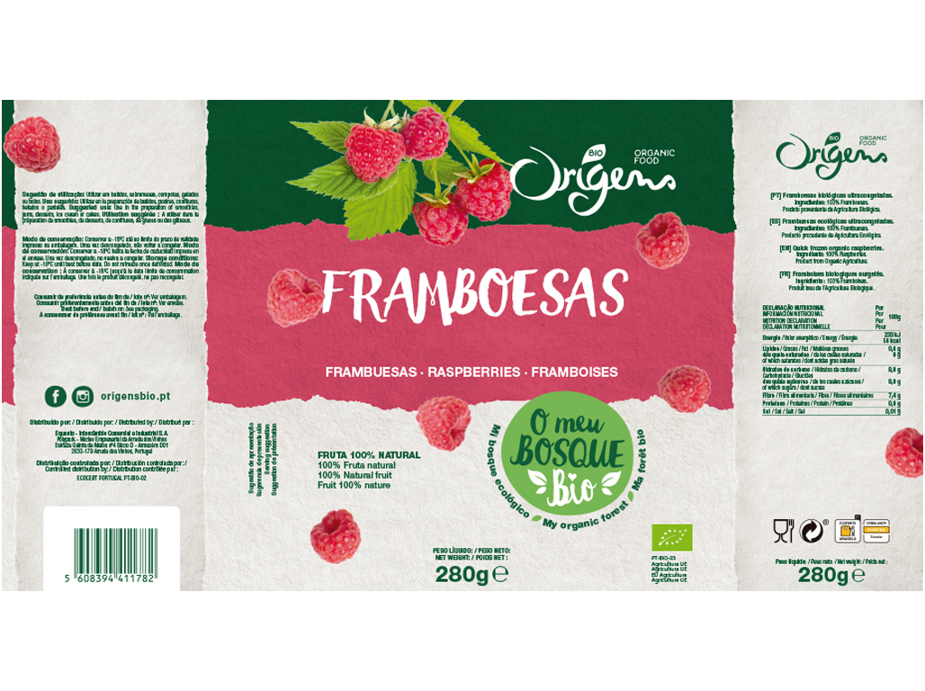 FRAMBOESAS ORIGENS BIO 280G