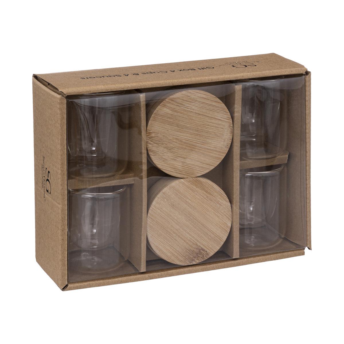 COFFRET 4 TASSES CLEA BAMBOU 8CL