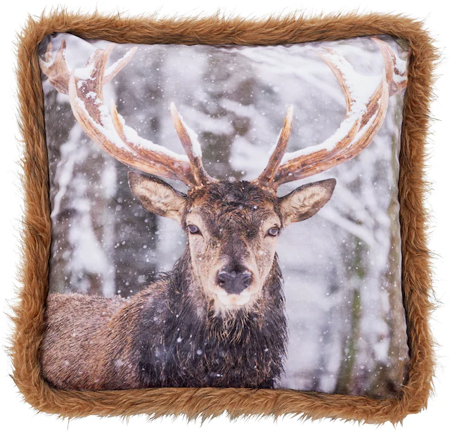 done.® Dekokissen »Deer« Bedrucktes Kissen in feinem Samtstoff