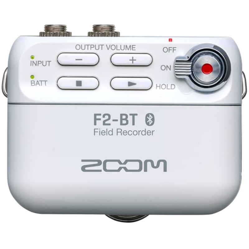 Zoom F2-BT White recorder met dasspeldmicrofoon