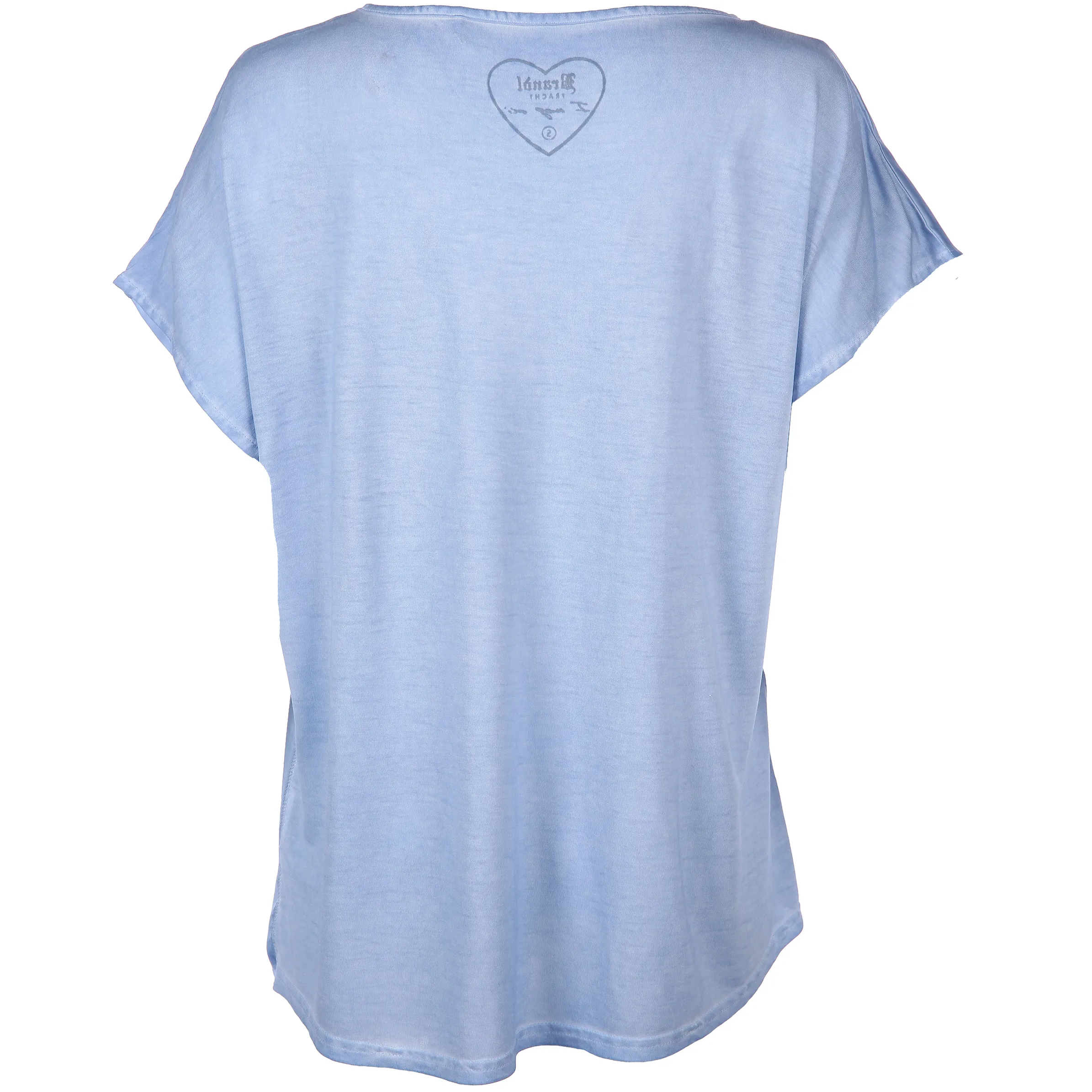 Damen Trachtenshirt im Materialmix mit Frontprint