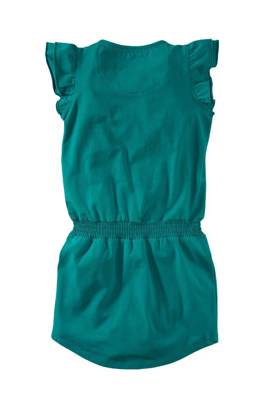 Z8 jurk Inia met printopdruk en ruches petrol