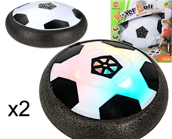 2-pack Air Power Hover innendørs fotball med LED-lys