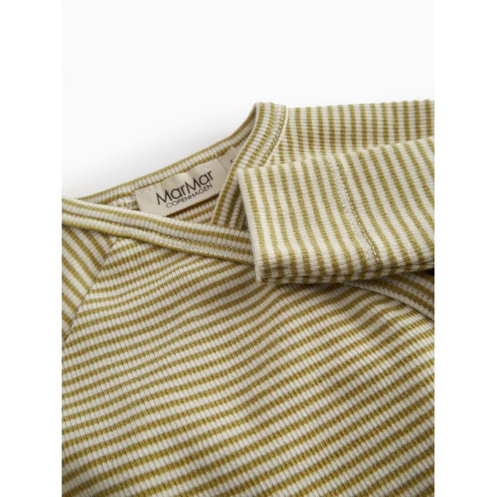 Køb MarMar Newborn Modal Fine Rib Olive Stripe Bellis Body