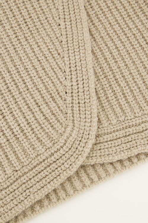 Beige gebreide rok met overslag