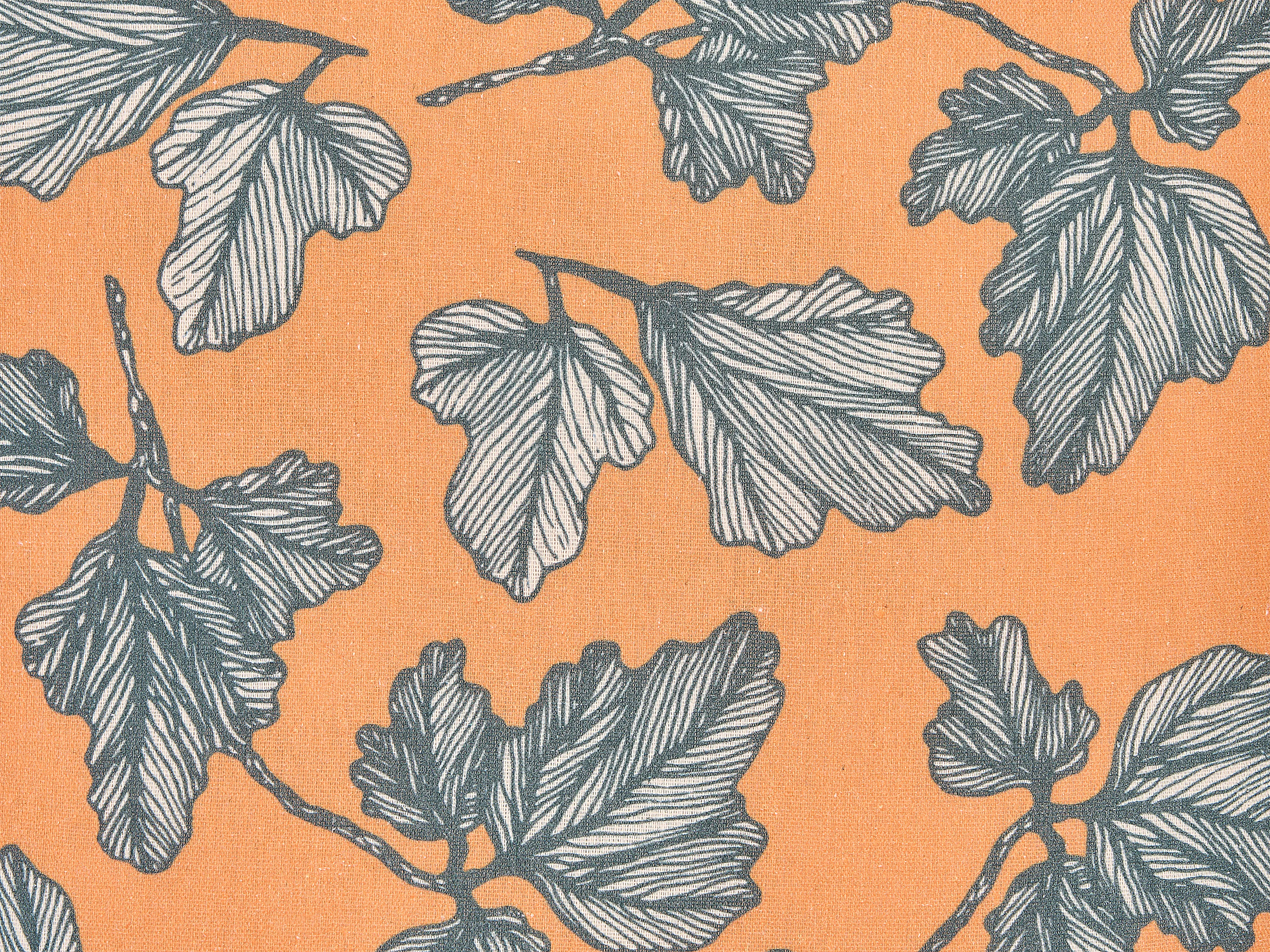 Set van 2 sierkussens SPIREA 45 x 45 cm Oranje Zwart bladpatroon