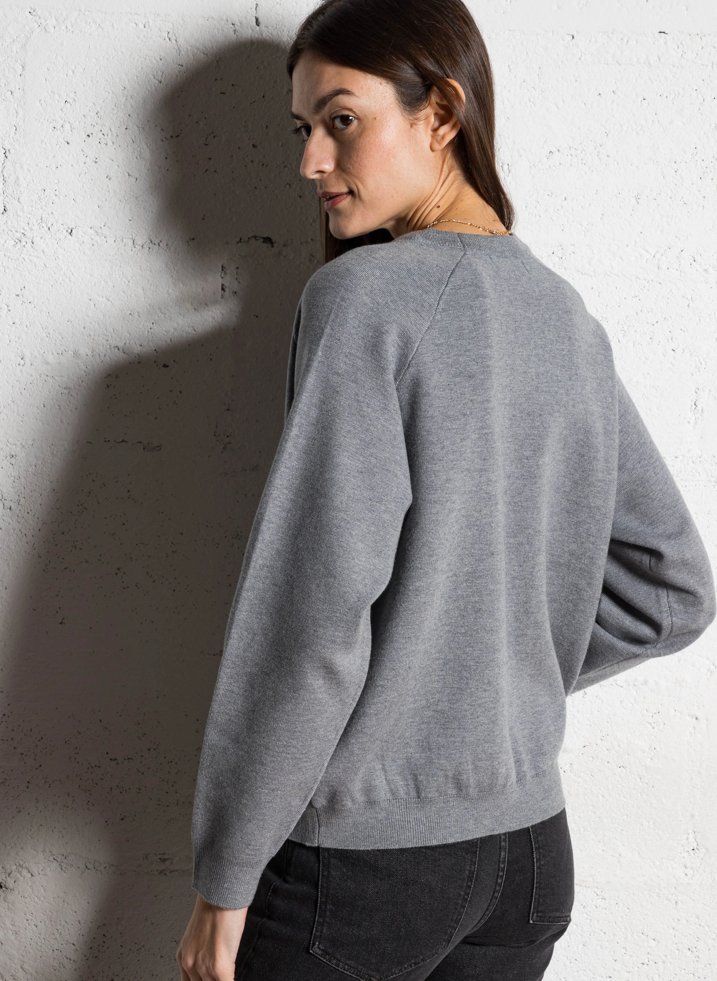MIRAY - Pull ample à bandes| Gris