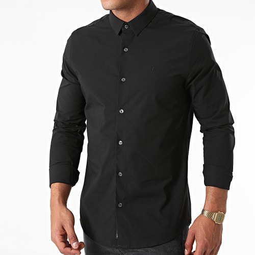 Chemise Manches Longues CK Chest Logo 9065 Noir