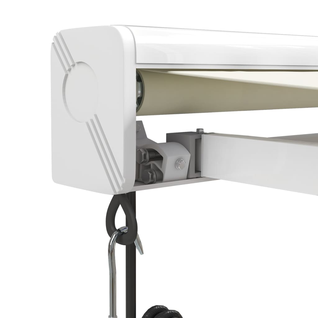 Auvent rétractable crème 4x3 m tissu et aluminium