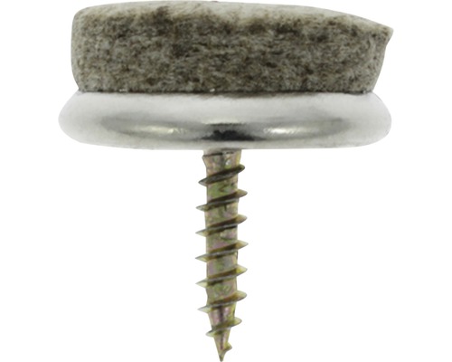 Tarrox viltglijders met schroef, 24 mm rond, bruin/vernikkeld, 24 stuks