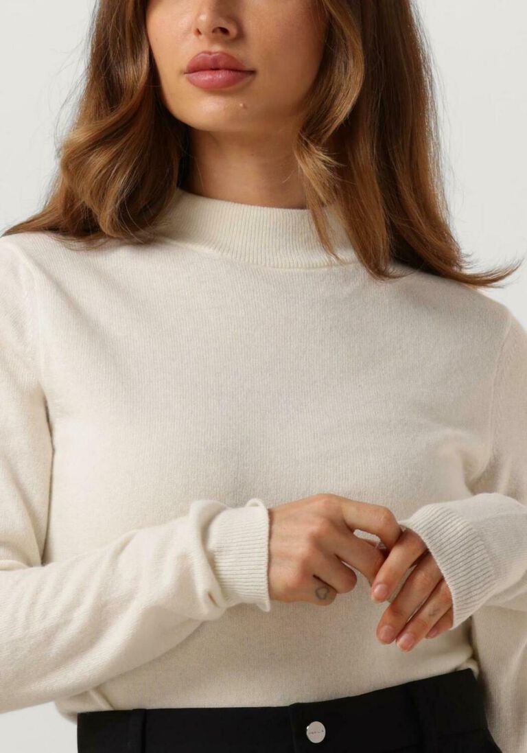 VANILIA ecru vanilia coltrui sheer cashmere rollneck