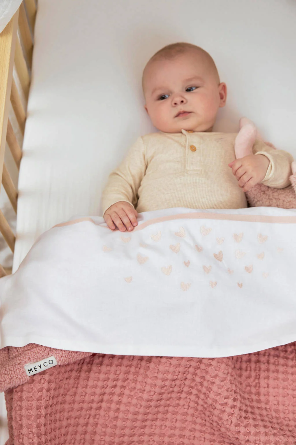 baby ledikantlaken Hearts soft pink