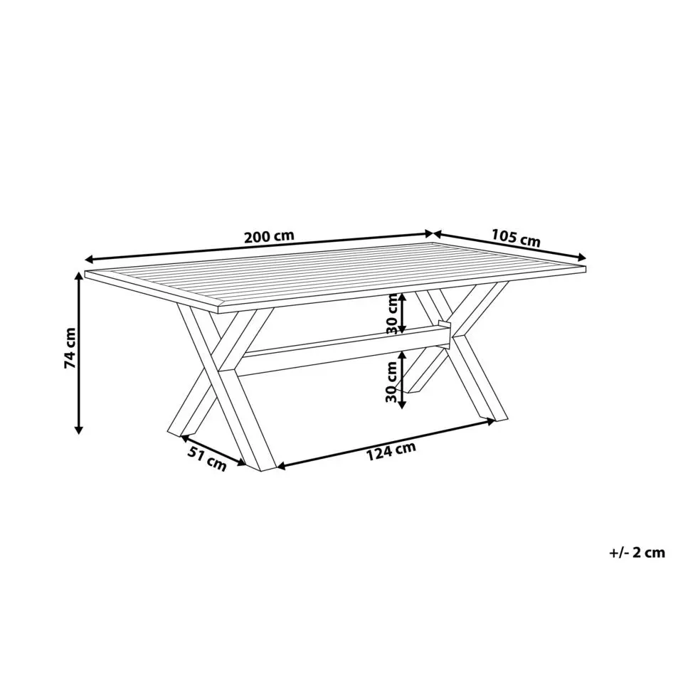 CASCAIS - Tuintafel - Beige - 105 x 200 cm - Aluminium